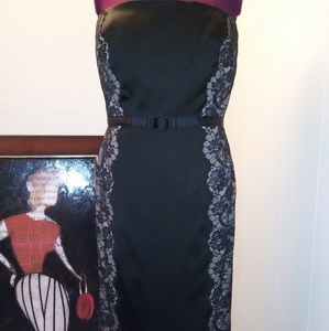 Tadashi Black Lace Detail Formal Cocktail Dress